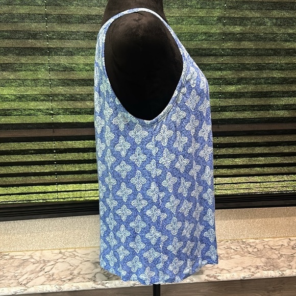 VTG Sigrid Olsen Women’s Blue Flower Print 100% Linen Tank‎ Top Size Large - Picture 4 of 7
